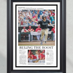2016 Coastal Carolina Chanticleers College World Series Champions Framed Front Page Newspaper Print
