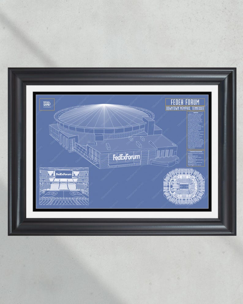 Memphis Grizzlies FedEx Forum NBA Basketball Stadium Blueprint Team Theme