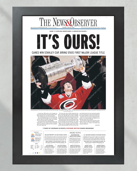 2006 Carolina Hurricanes Stanley Cup Champions 'IT'S OURS!' Framed
