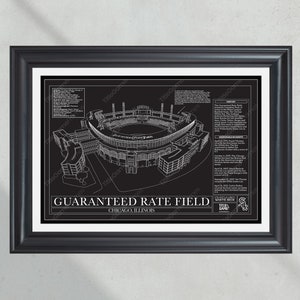 Chicago White Sox Garantierte Raten-Feld Stadion Ballpark Blueprint Baseball Wandkunst