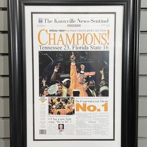 1999 Tennessee Volunteers NCAA College Football National Champions Framed Front Page Newspaper Print