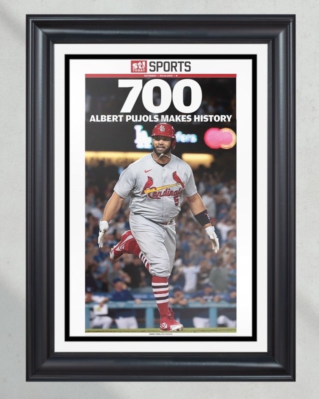 Albert Pujols 700th Home Run Framed Front Page Newspaper Print PT61001