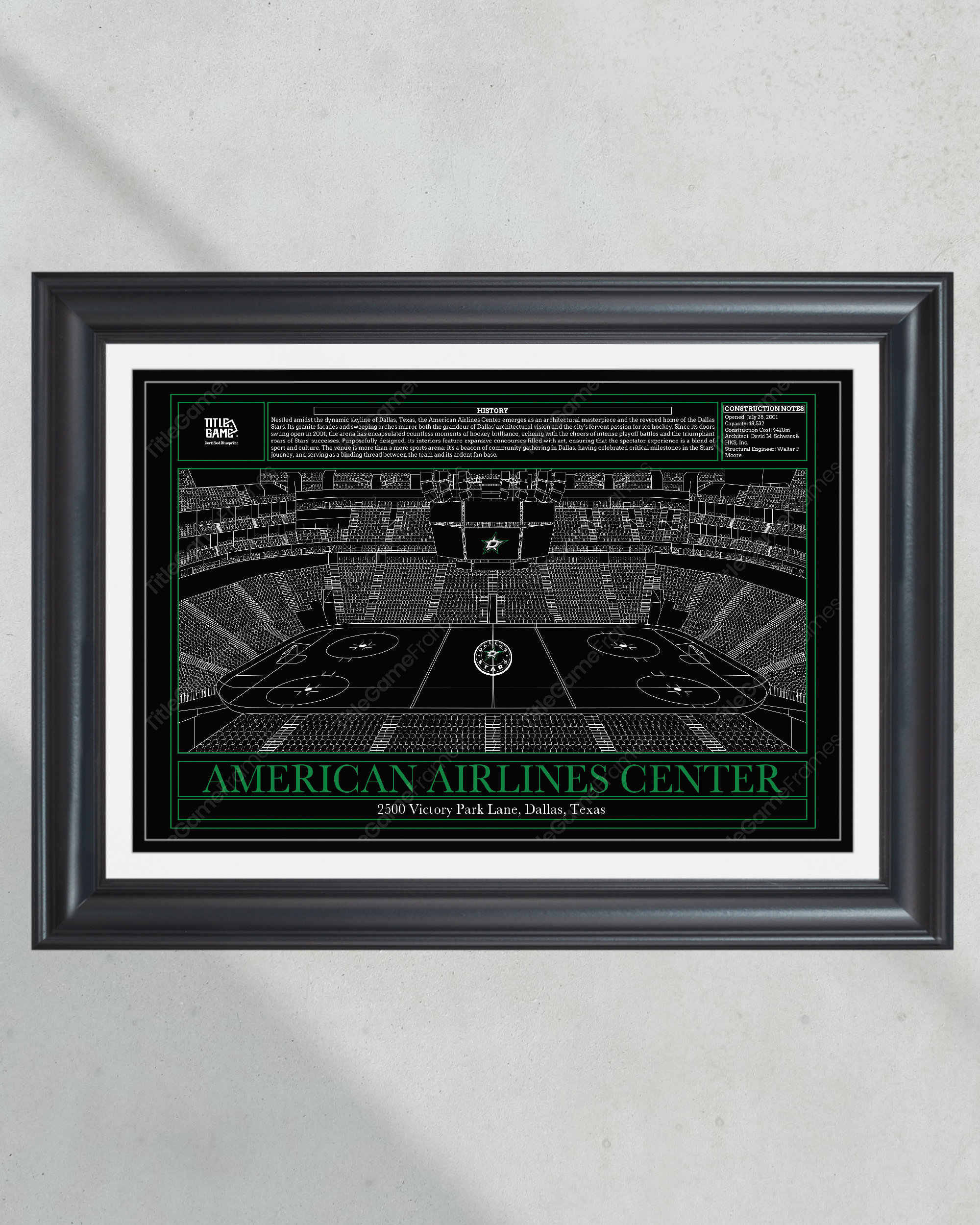 Dallas Stars American Airlines Center Hockey Stadium Blueprint PT60849