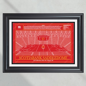 Calgary Flames Scotiabank Saddledome Hockey Arena Stadium Blueprint