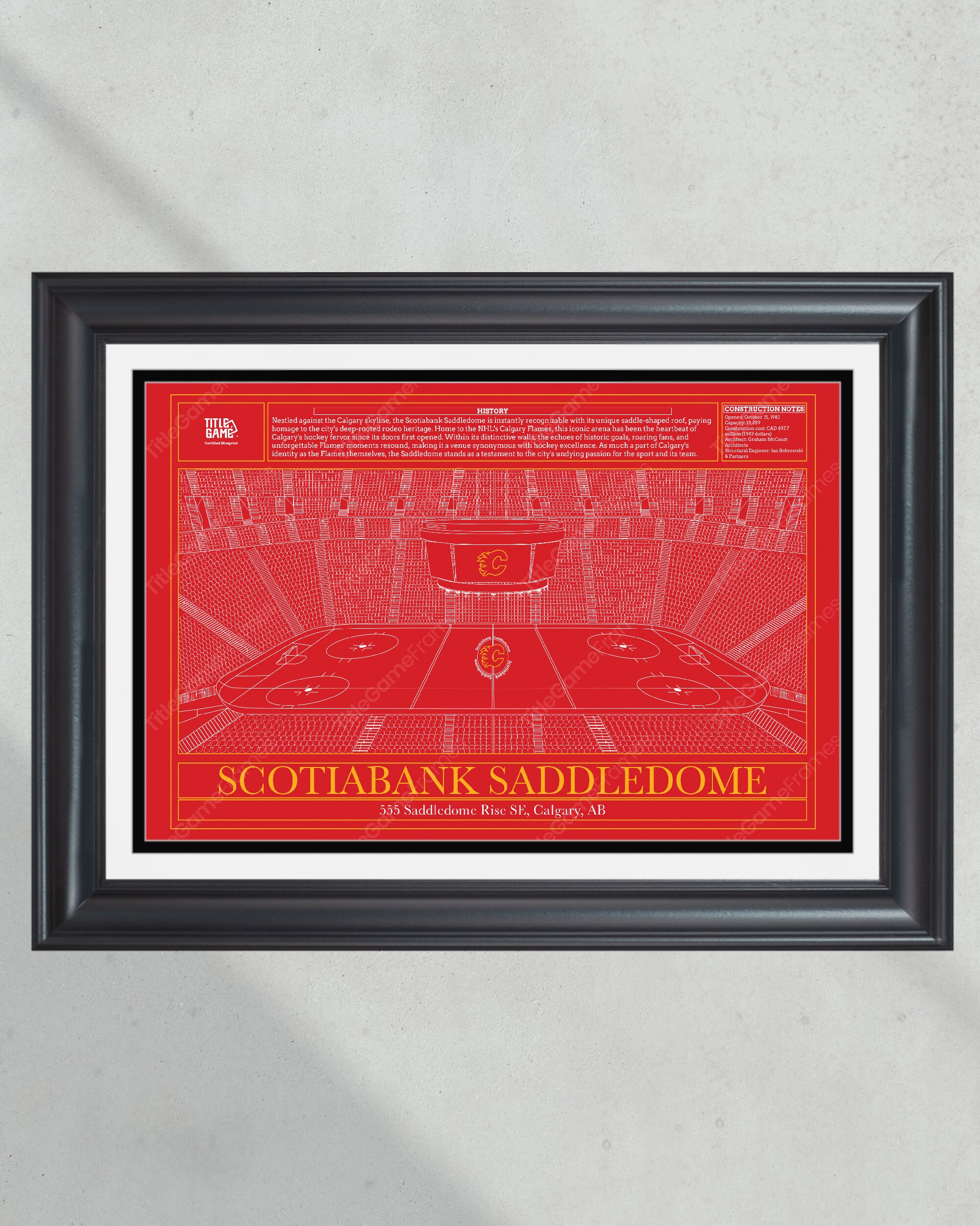 Calgary Flames Scotiabank Saddledome Hockey Arena Stadium Blueprint PT60727