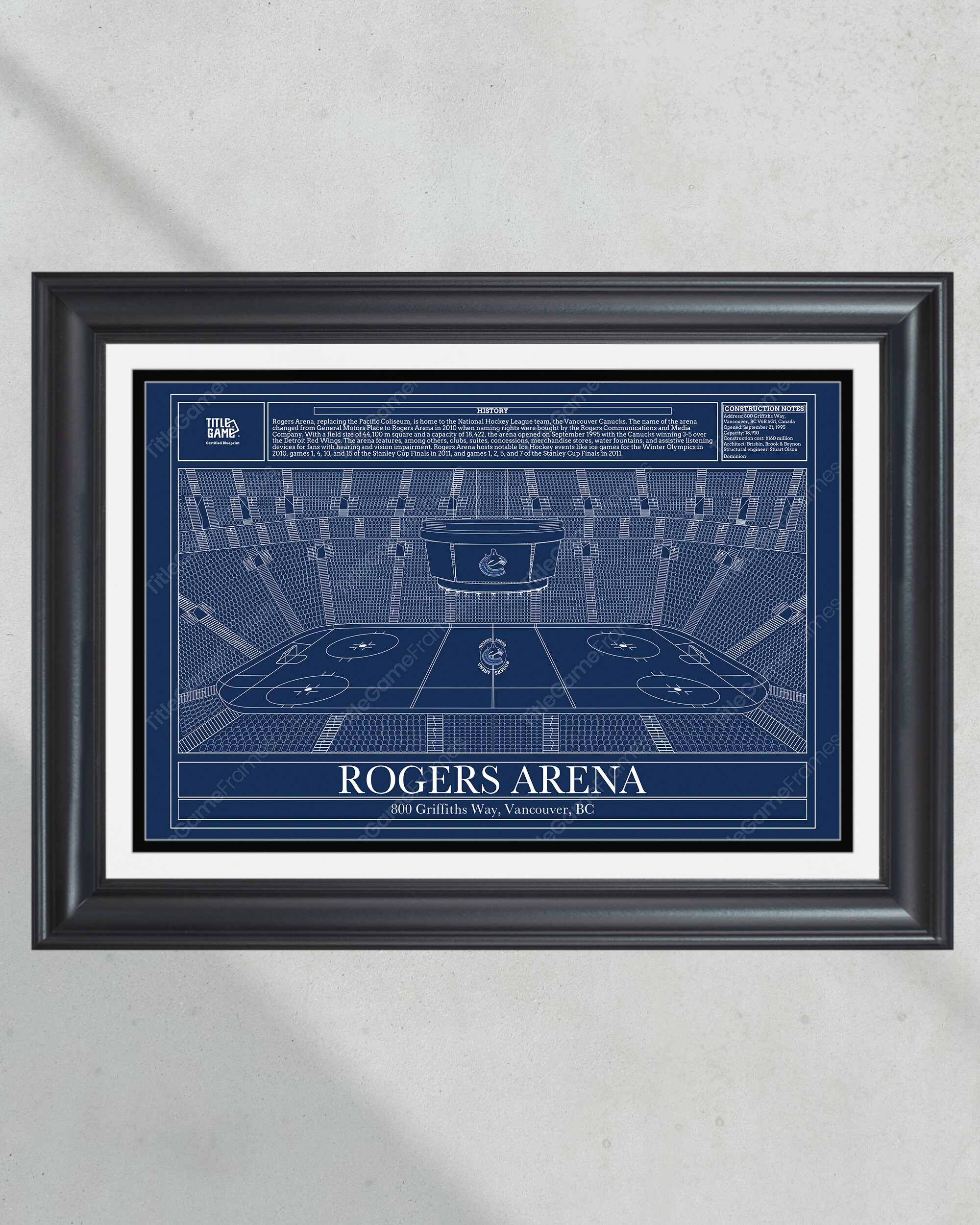 Vancouver Canucks Rogers Arena Hockey Stadium Blueprint PT60466