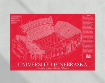University of Nebraska Cornhuskers Memorial Stadium Blueprint