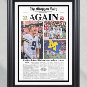 2022 Michigan Wolverines “Again” def. Ohio State Buckeyes Front Page Newspaper Print