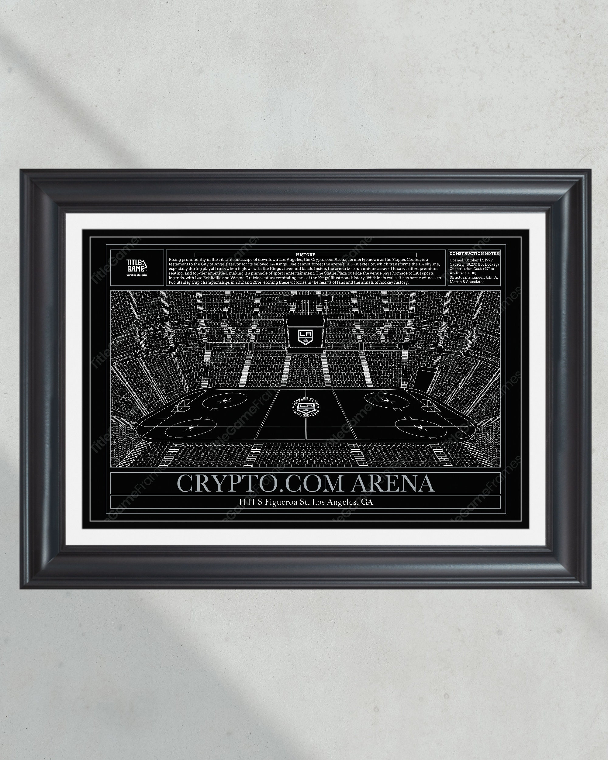 Los Angeles Kings Crypto.com Arena Hockey Stadium Blueprint PT61036