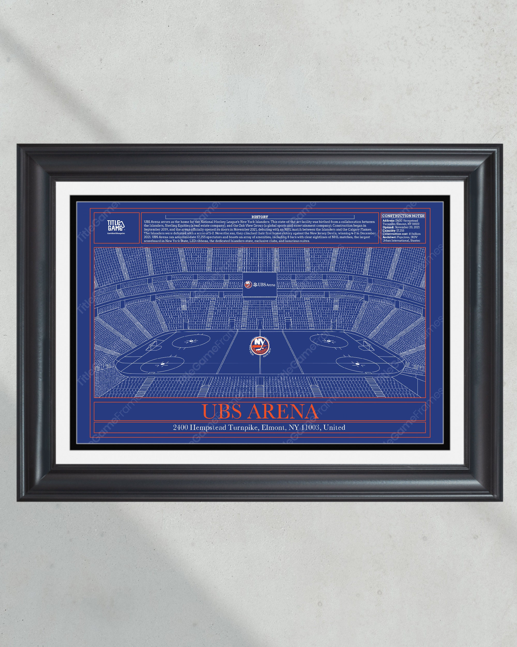 New York Islanders UBS Arena Hockey Stadium Blueprint PT61026
