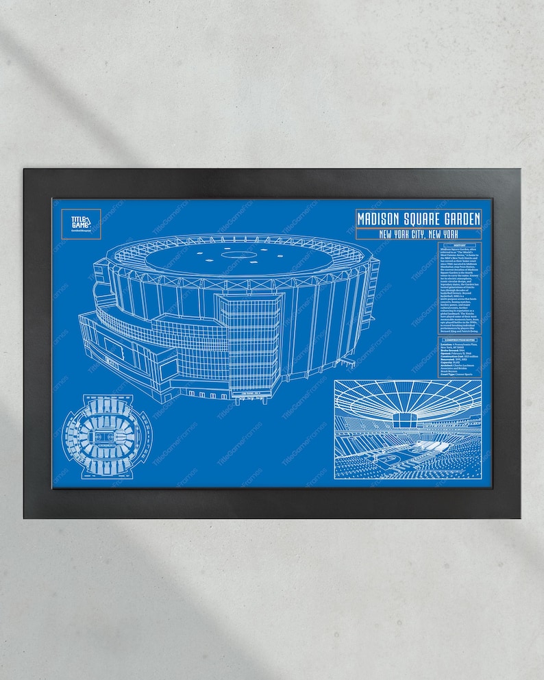 New York Knicks Madison Square Garden NBA Basketball Stadium Blueprint image 4