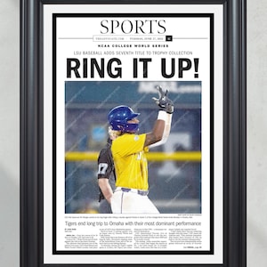 2023 LSU Tigers “Ring it Up!” College World Series Champions Commemorative Newspaper