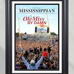 2014 Ole Miss Upsets Alabama Crimson Tide Framed Front Page Newspaper Print