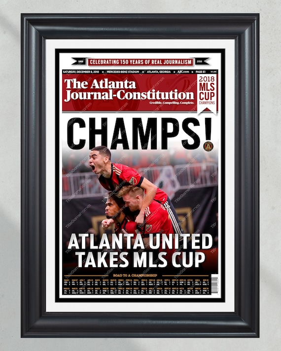 2018 Atlanta United MLS Cup Champions - 'CHAMPS!' Framed Newspaper Print