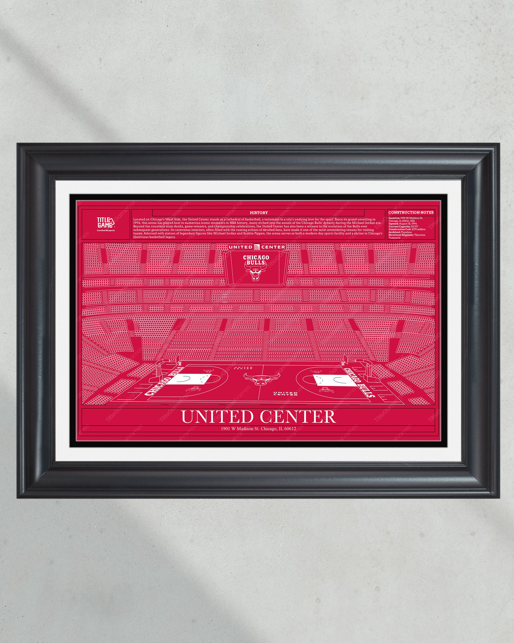 Chicago Bulls United Center Arena Blueprint PT60805