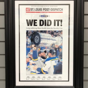 2019 St. Louis Blues Stanley Cup Championship Newspaper Framed Print Enterprise Center