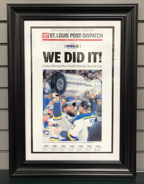 2019 St. Louis Blues Stanley Cup Championship Newspaper Framed 