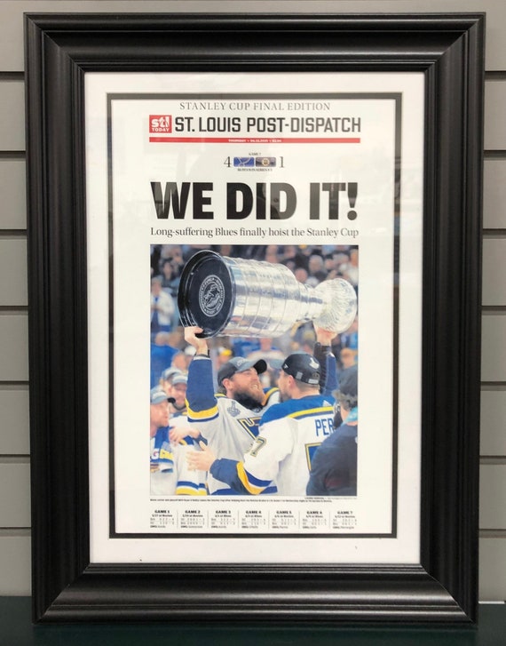 2019 St. Louis Blues Stanley Cup Championship Newspaper Framed