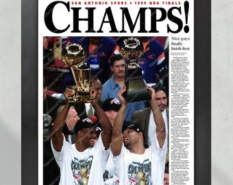 1999 San Antonio Spurs Framed Newspaper Cover Print David Robinson