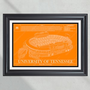 University of Tennessee Volunteers Neyland Stadium blauwdruk voetbalafdruk