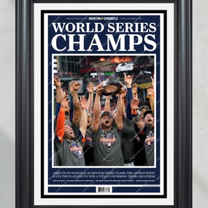 Houston Astros &#39;Campeões da World Series de 2022&#39; - Jornal de capa emoldurado comemorativo