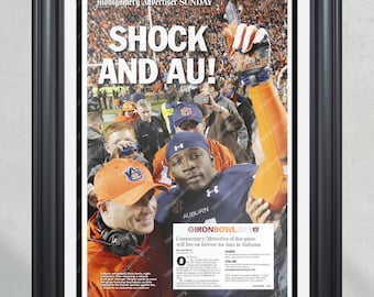 2013 Iron Bowl Showdown: Auburn vs. Alabama 'Kick Six' Framed Commemorative Newspaper
