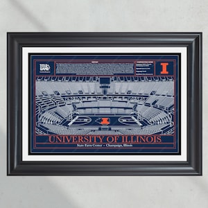 University of Illinois Illini State Farm Center Basketball Stadium Blueprint