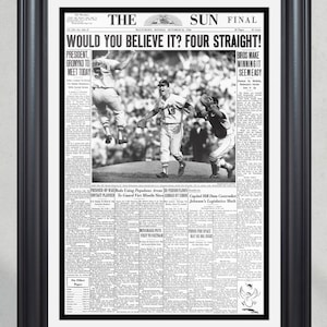 1966 Baltimore Orioles World Series Champions Framed Front Page Newspaper Print