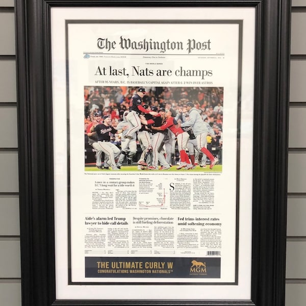2019 Washington Nationals World Series Champions Washington Post Framed Print