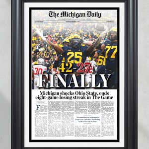 Los Wolverines de Michigan 2021 "por fin" vencieron a los Buckeyes de Ohio State 28/11/2021 Portada del periódico Imprimir