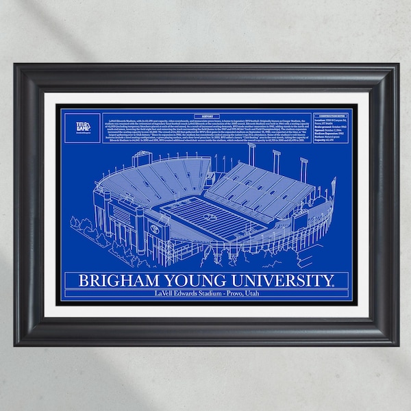 Universidad Brigham Young BYU LaVell Edwards Stadium Blueprint Fútbol Impresión