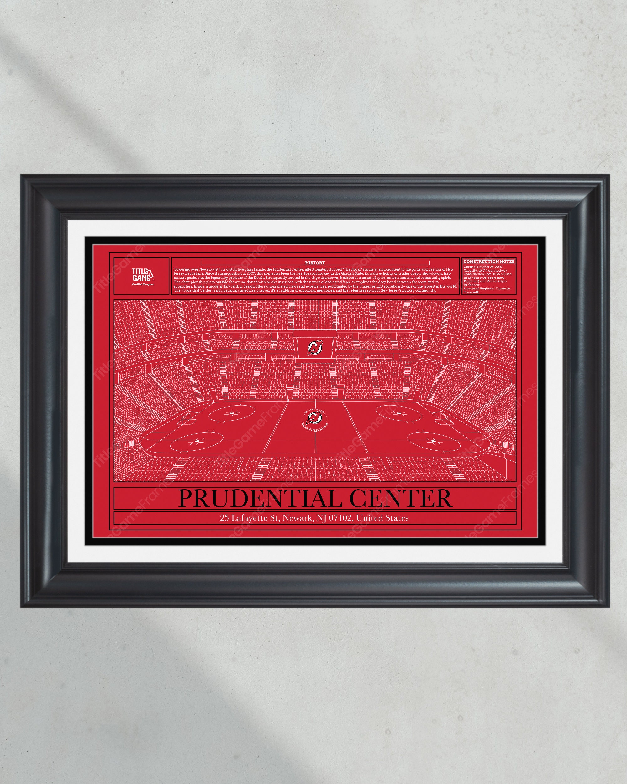 New Jersey Devils Prudential Center Hockey Stadium Blueprint PT60320
