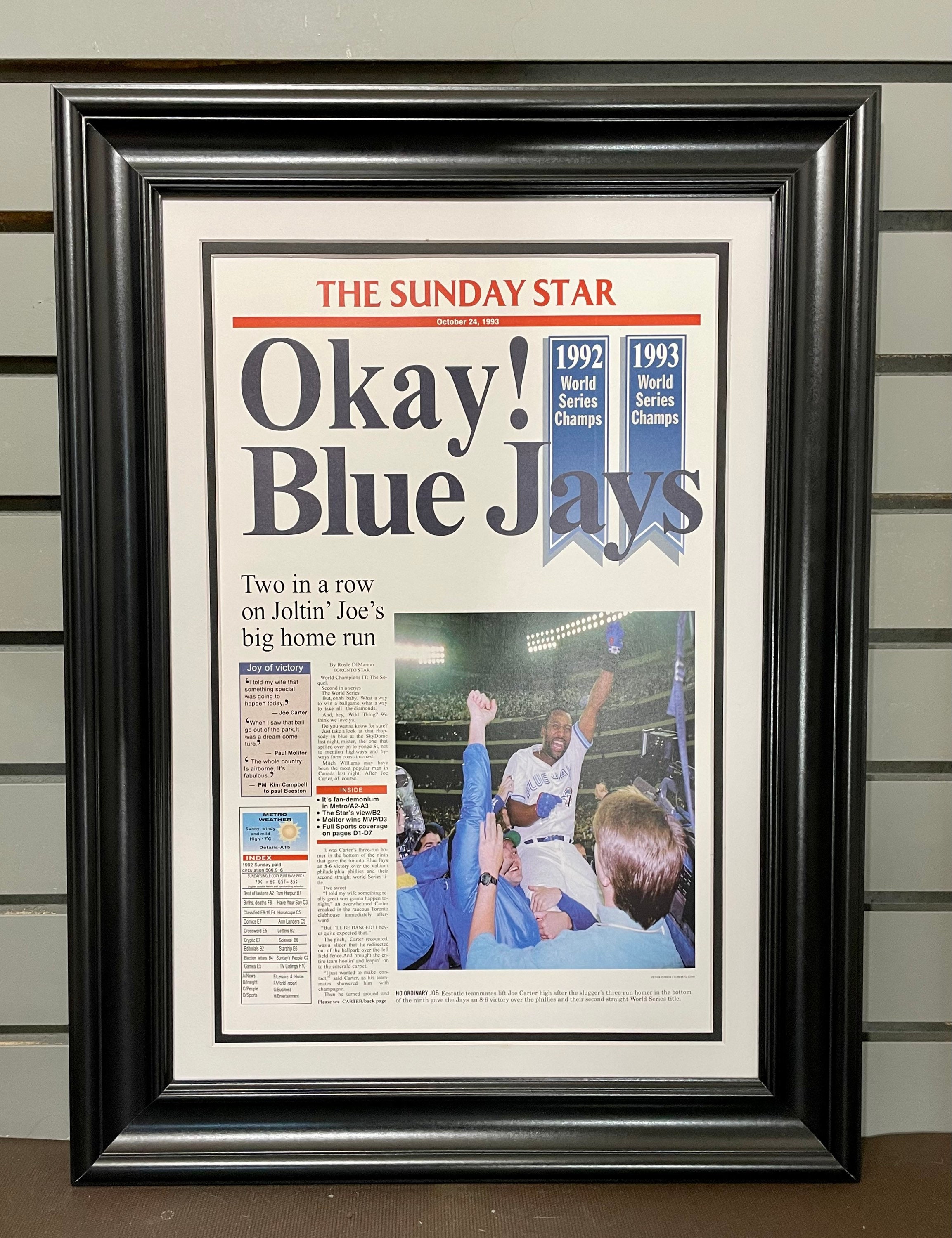 1993 Toronto Blue Jays World Series Champions Framed Front 