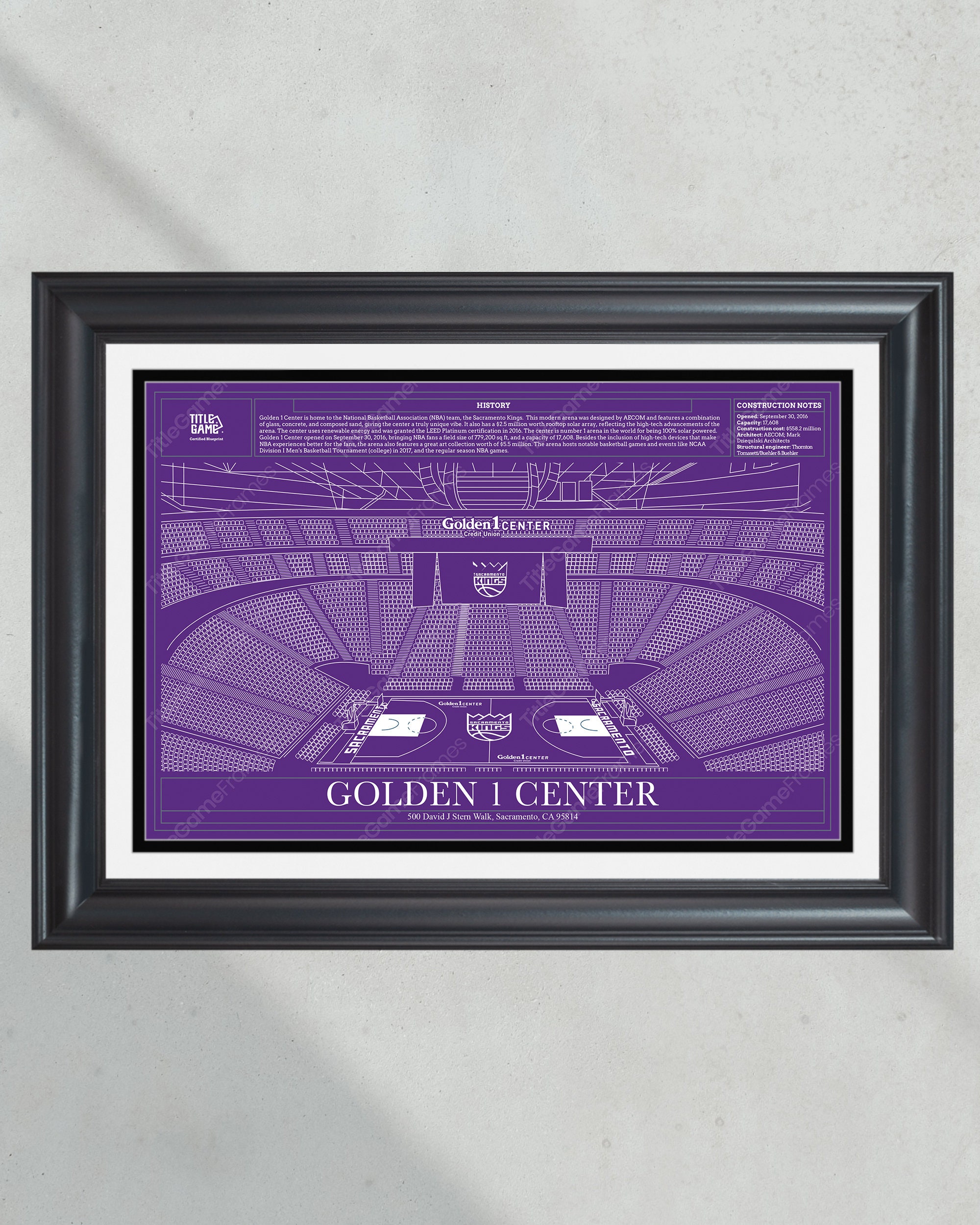 Sacramento Kings Golden 1 Center NBA Basketball Stadium Blueprint PT61027