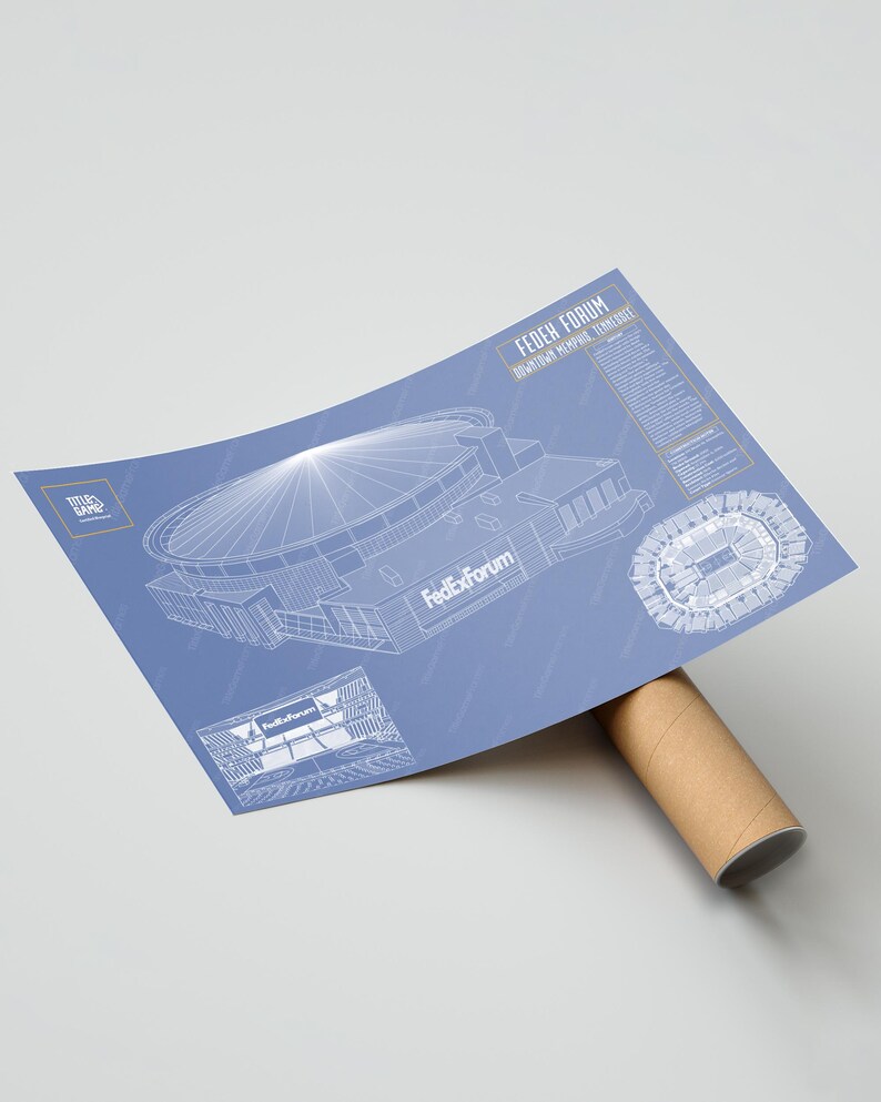 Memphis Grizzlies FedEx Forum NBA Basketball Stadium Blueprint image 10