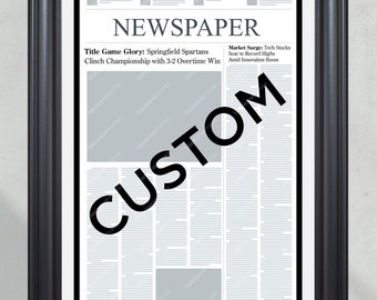 Request Any Event - Custom Framed Newspaper - Request Your Sporting Event