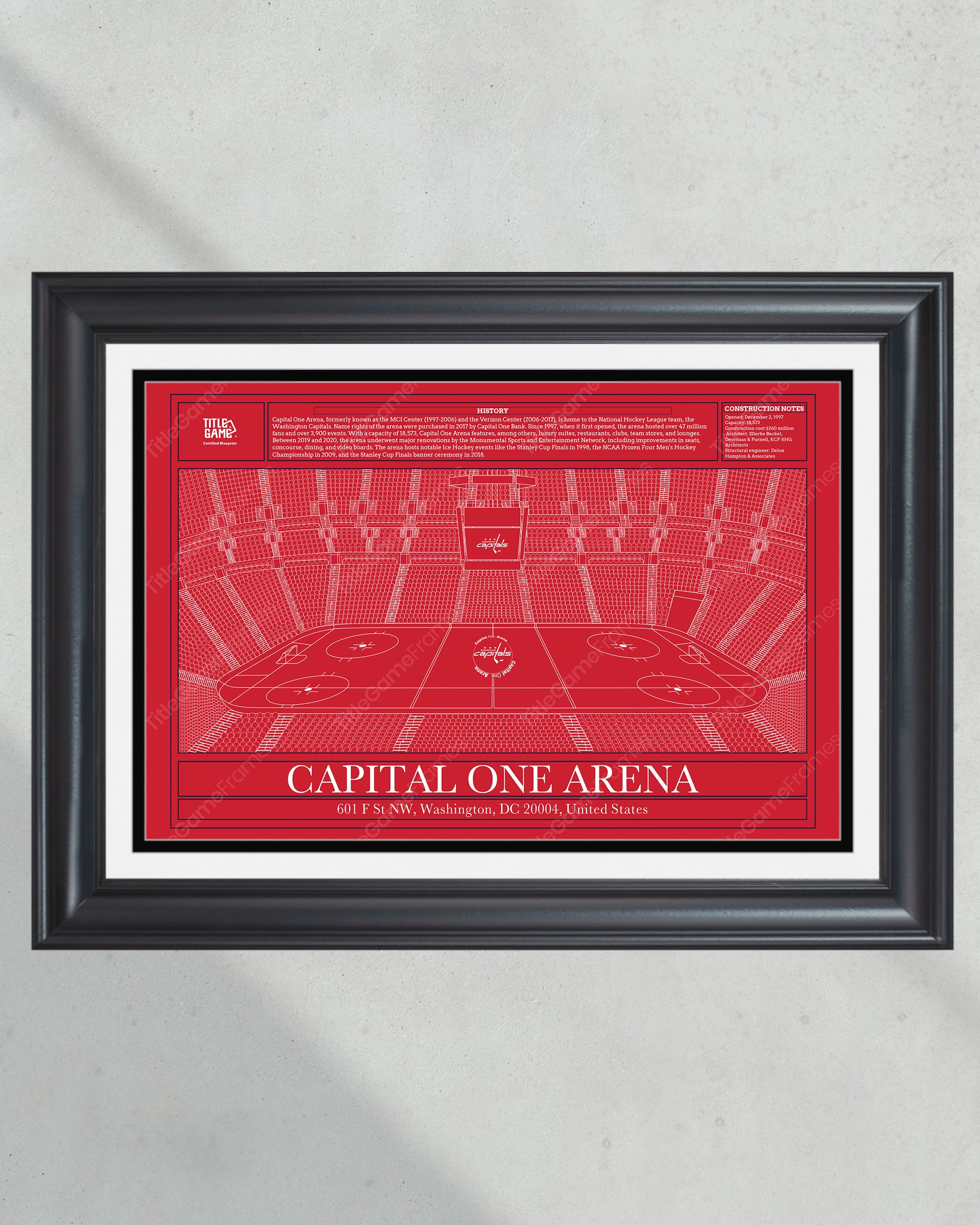 Washington Capitals Capital One Arena Hockey Stadium Blueprint PT60900