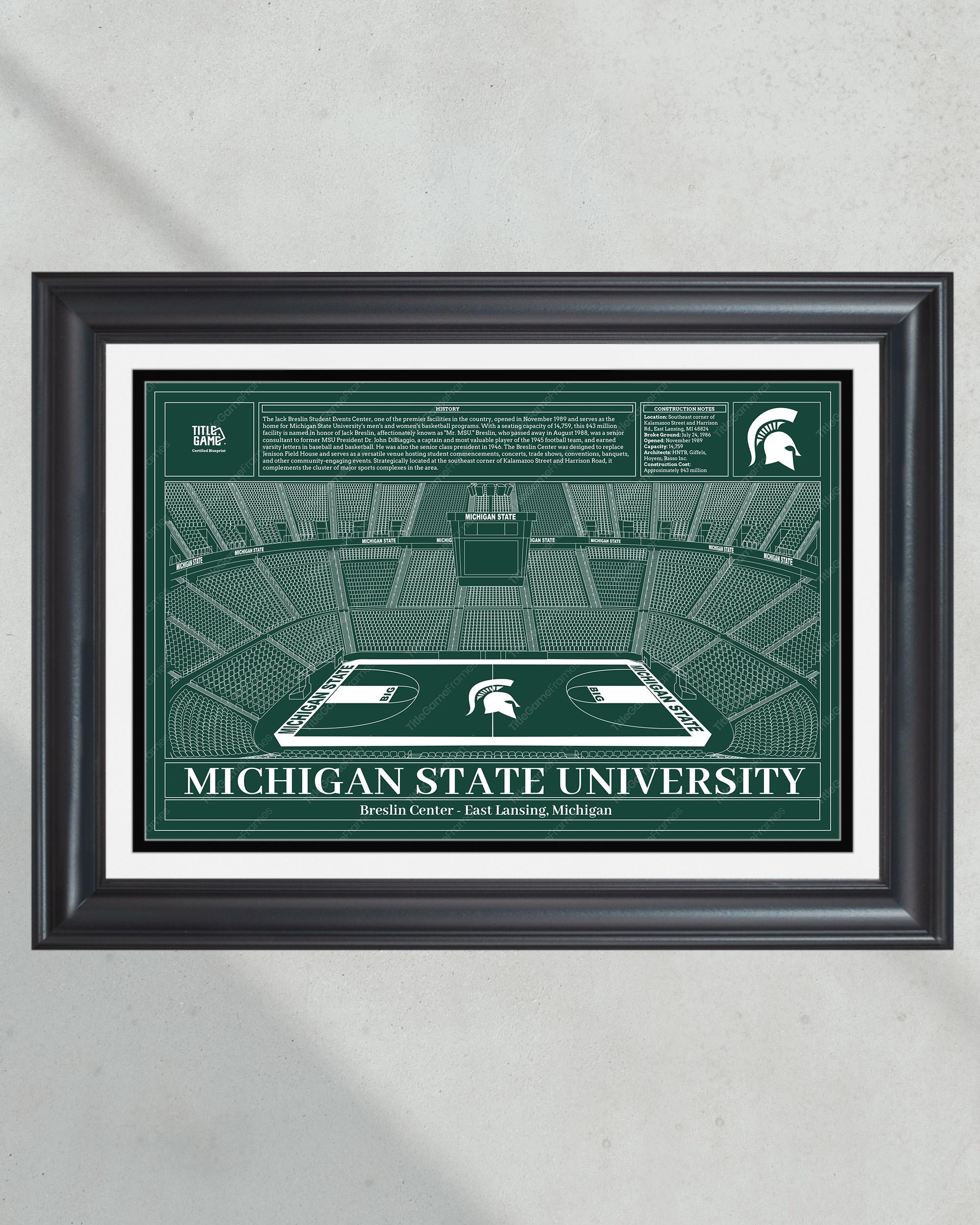 Michigan State University Spartans Breslin Center Basketball Stadium Blueprint PT60604