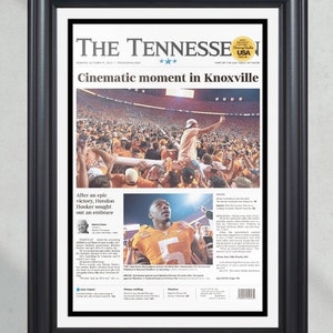 2022 Tennessee Volunteers Upsets Alabama Crimson Tide Framed Front Page Newspaper Print