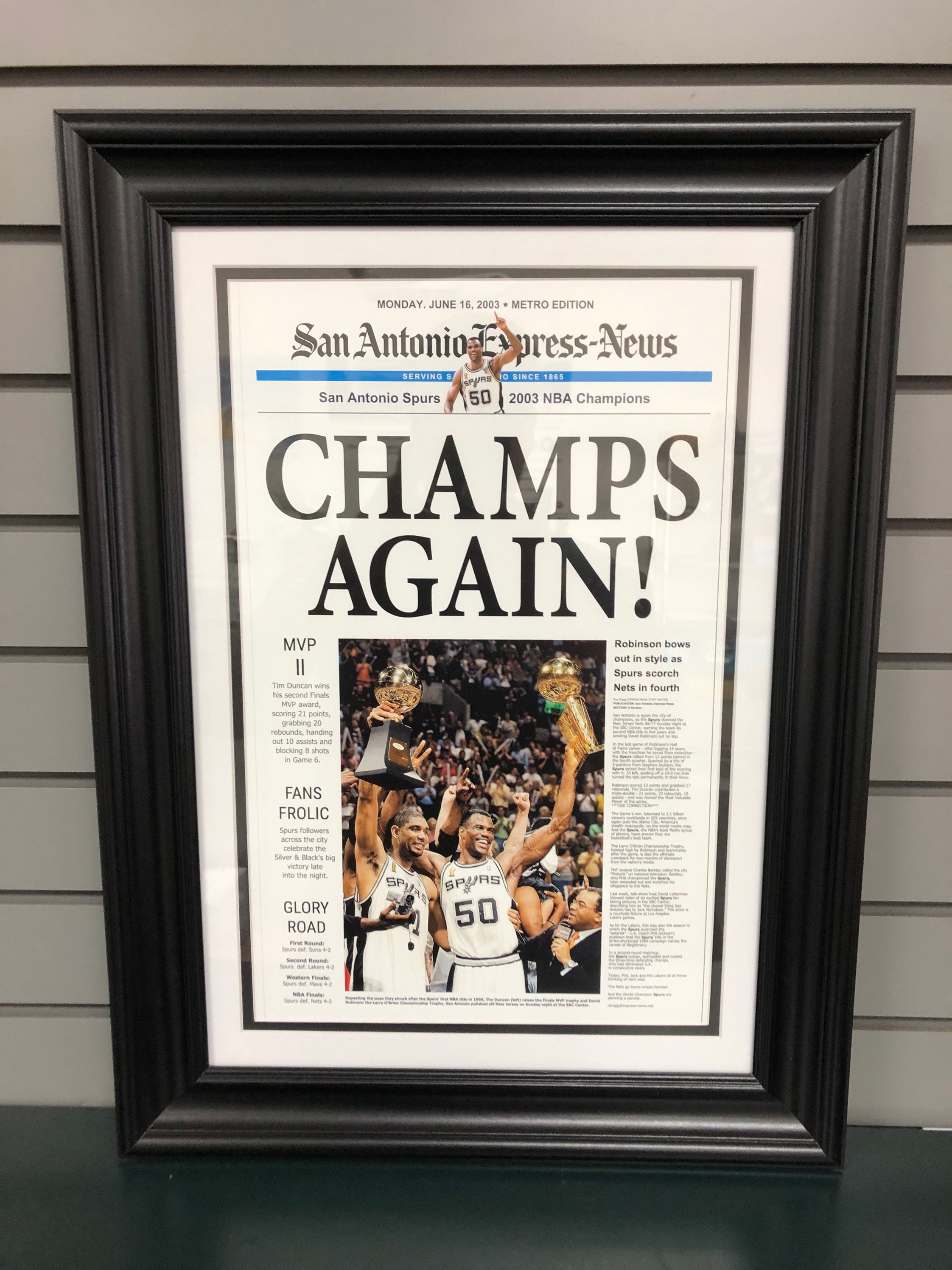 San Antonio Spurs 2003 NBA Finals National Basketball World Championsh