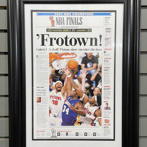 2004 Detroit Pistons NBA Championship Framed Newspaper Cover Etsy
