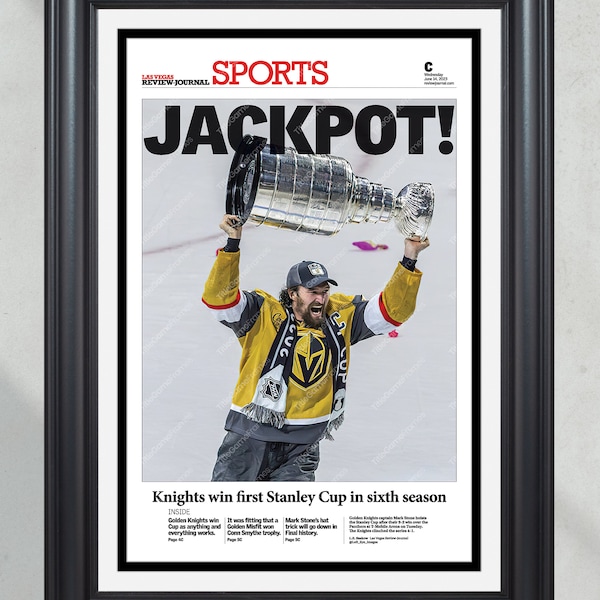 2023 Las Vegas Golden Knights 'JACKPOT!' Mark Stone Commemorative Newspaper