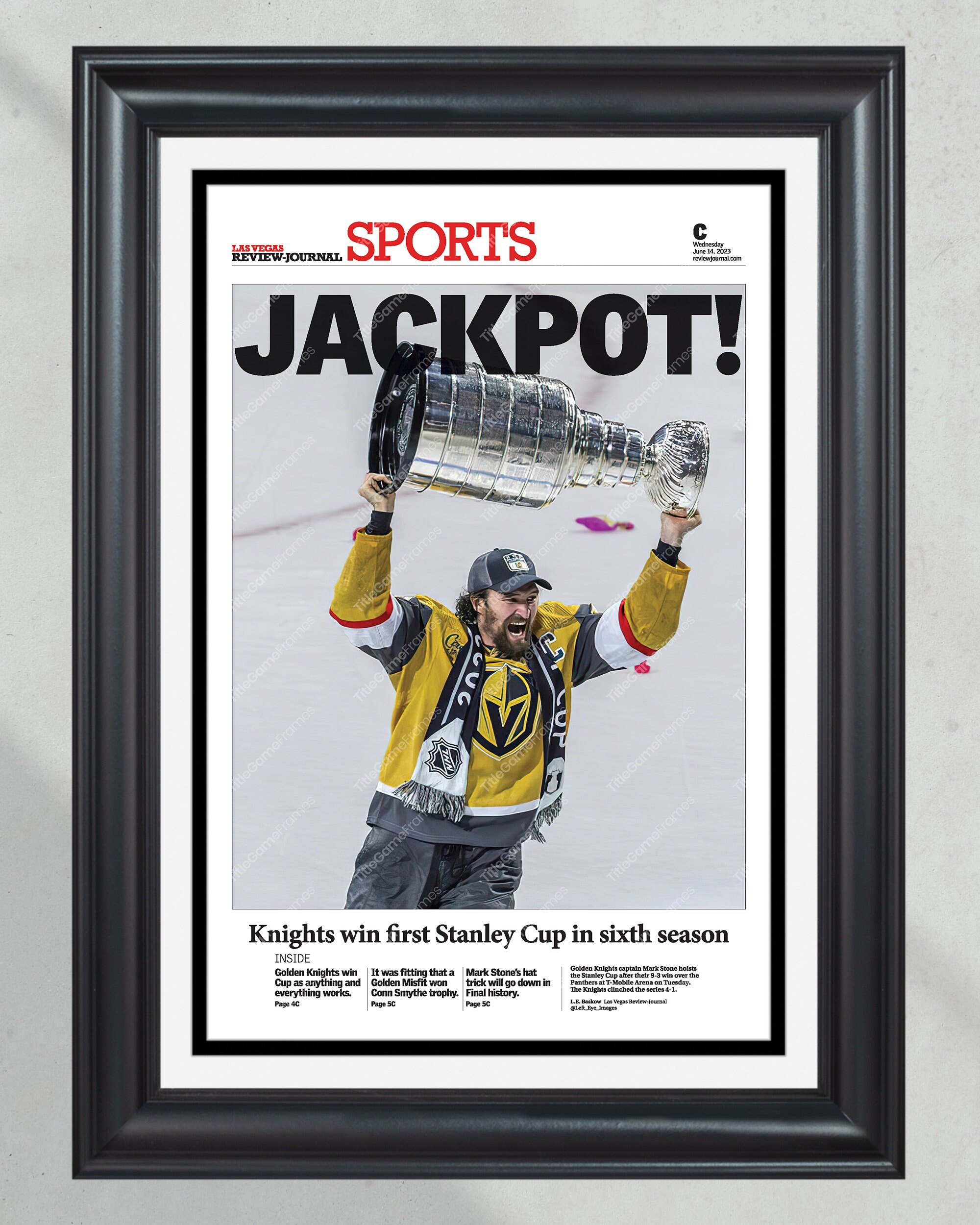 2023 Las Vegas Golden Knights 'JACKPOT!' Mark Stone Commemorative Newspaper PT60671