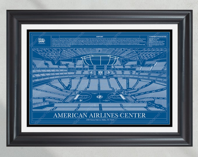 Dallas Mavericks American Airlines Center NBA Basketball Stadium Blueprint