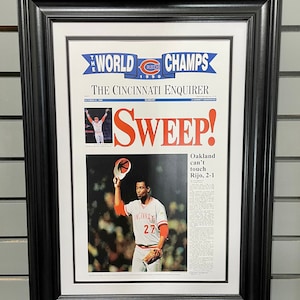 1990 Cincinnati Reds World Series Champions Framed Front Page