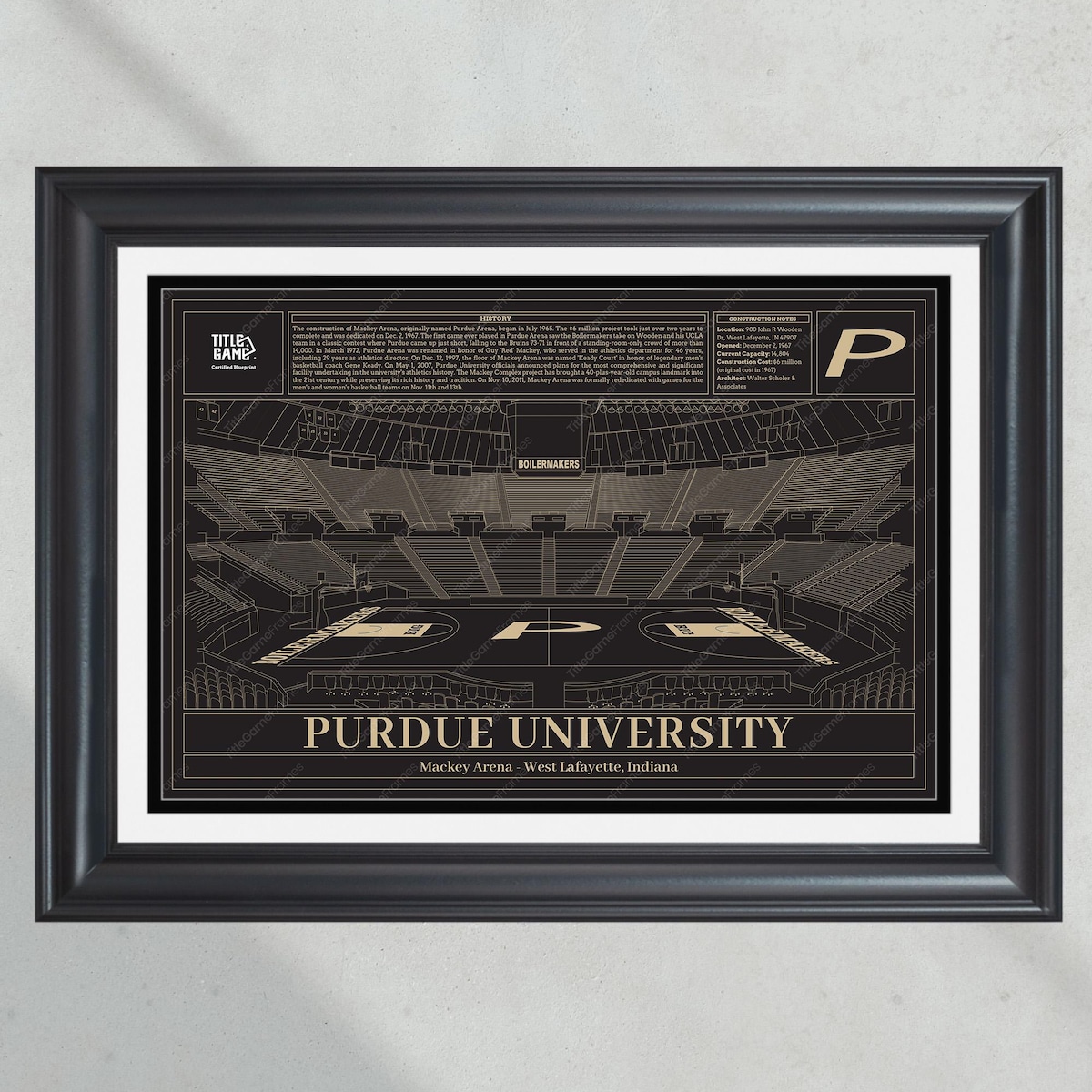 Purdue University Boilermakers Mackey Arena Basketball Stadium Blueprint