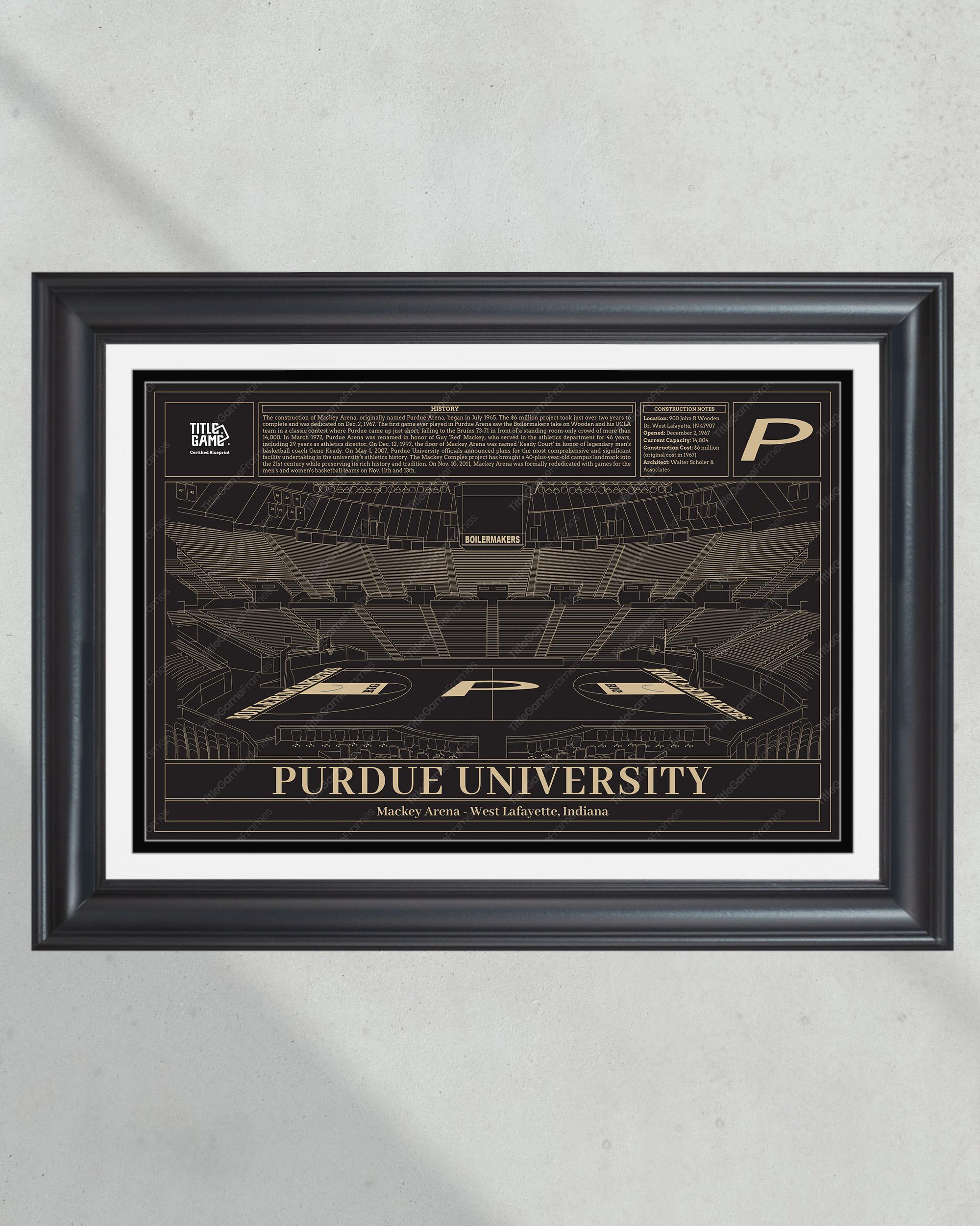 Purdue University Boilermakers Mackey Arena Basketball Stadium Blueprint PT60875