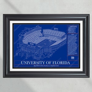 University of Florida Ben Hill Griffin Football Stadium Blueprint