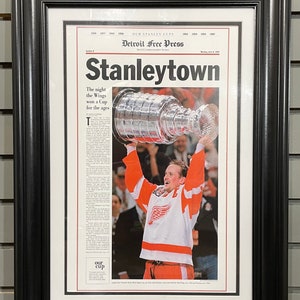 1997 Detroit Red Wings Stanley Cup Champion Framed Front Page Newspaper Print