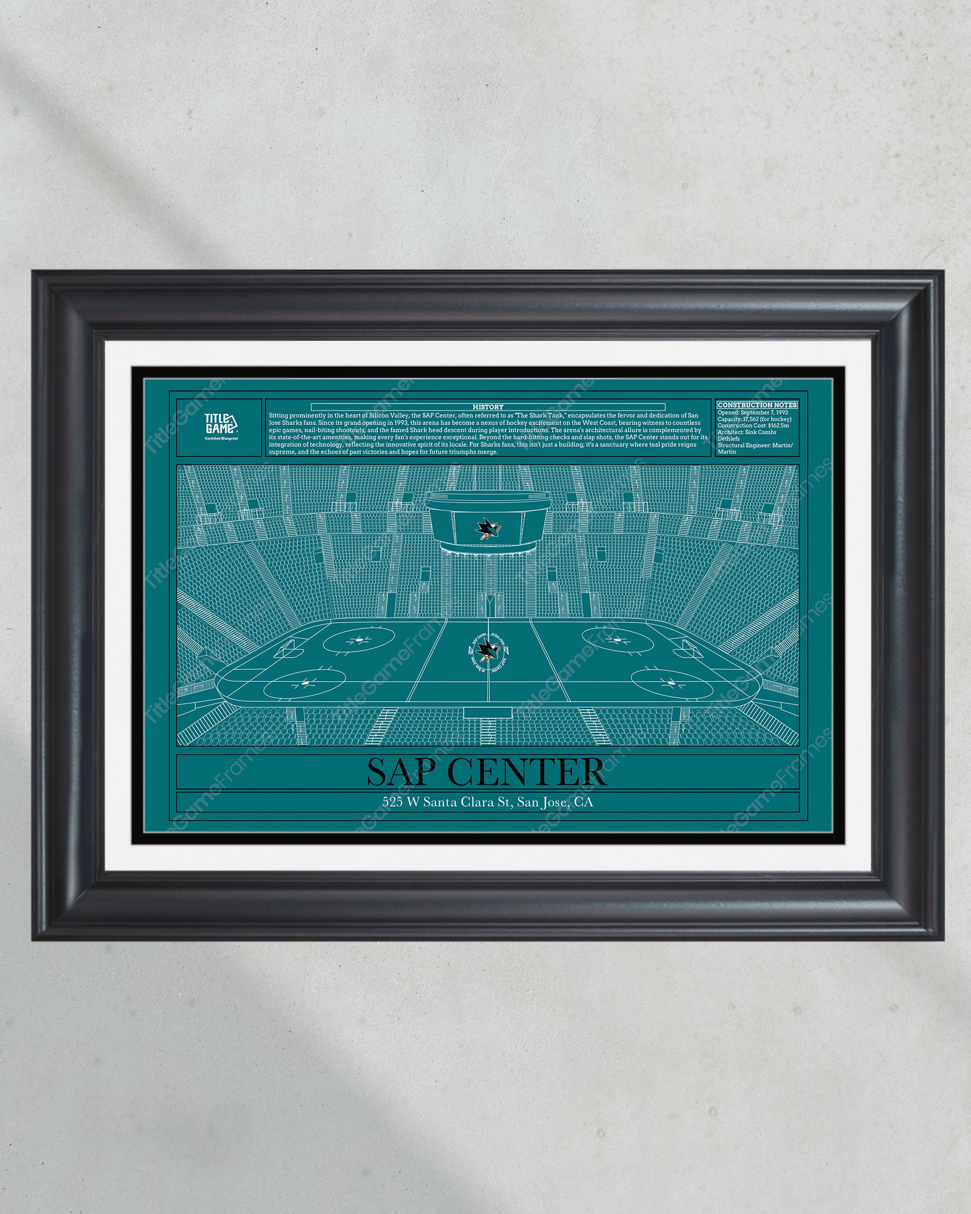 San Jose Sharks SAP Center Hockey Stadium Blueprint PT60321